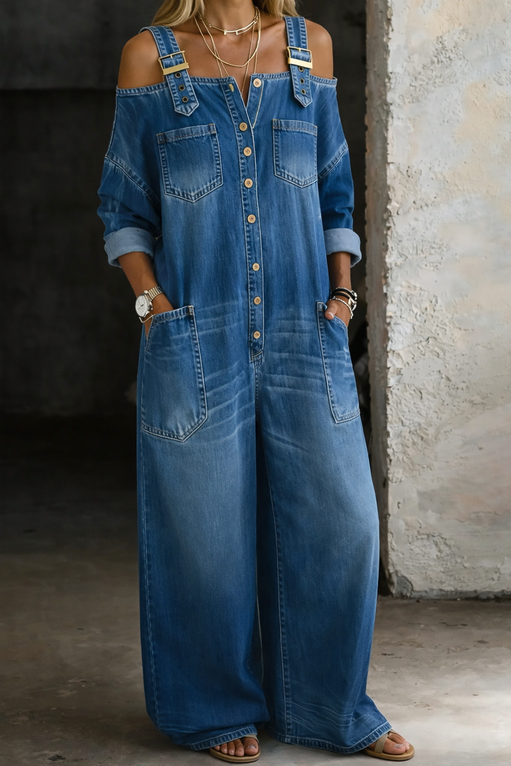 Serena | Peto denim de hombros descubiertos