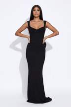 Modelo vestido lazo espalda negro - power pose