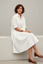 Vestido midi blanco - sentada con elegancia