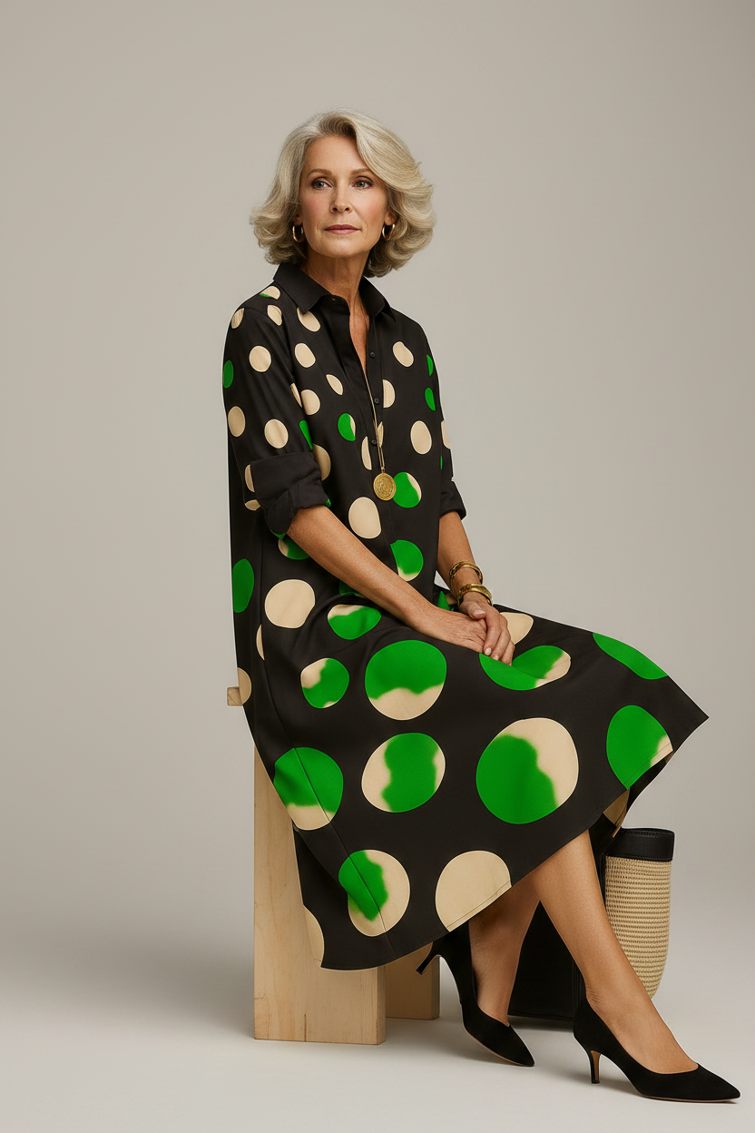 Vestido midi negro - sentada con elegancia