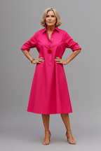 Vestido midi rosa - pose frontal