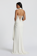 Modelo vestido largo divina blanco - espalda corsé