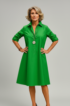Vestido midi verde - pose frontal